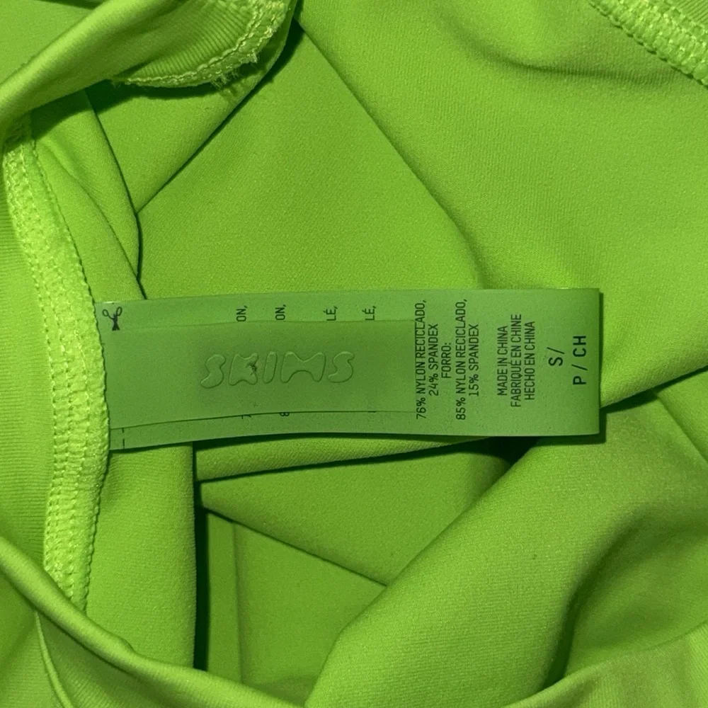 SKIMS Size Small Signature Swim T Shirt Dress Bright Neon Slime Green Sexy Beach